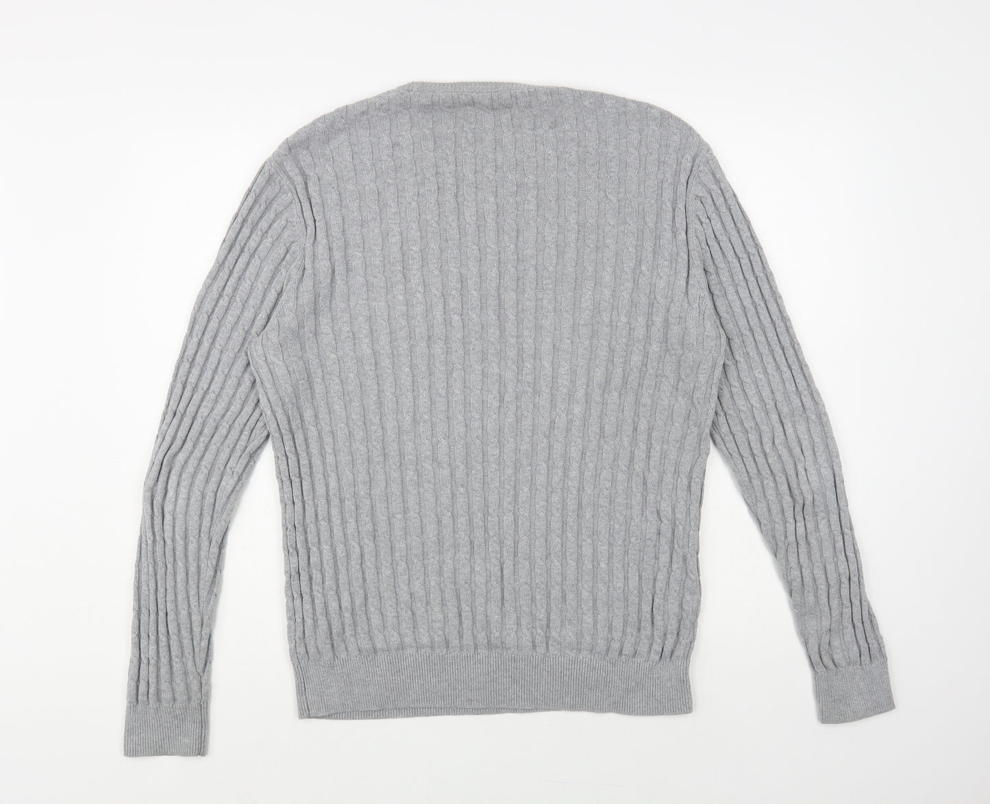 Jack Wills Mens Grey Crew Neck Cotton Pullover Jumper Size M