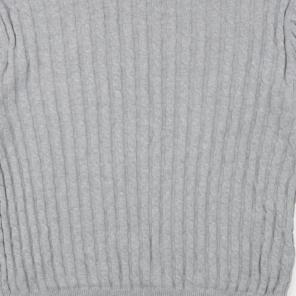 Jack Wills Mens Grey Crew Neck Cotton Pullover Jumper Size M