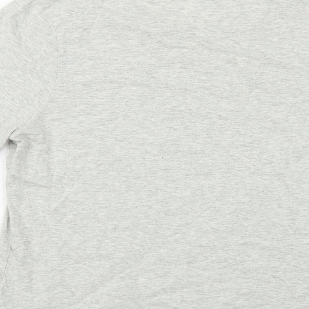 NEXT Womens Grey Cotton Basic T-Shirt Size 12 Round Neck - Ciao