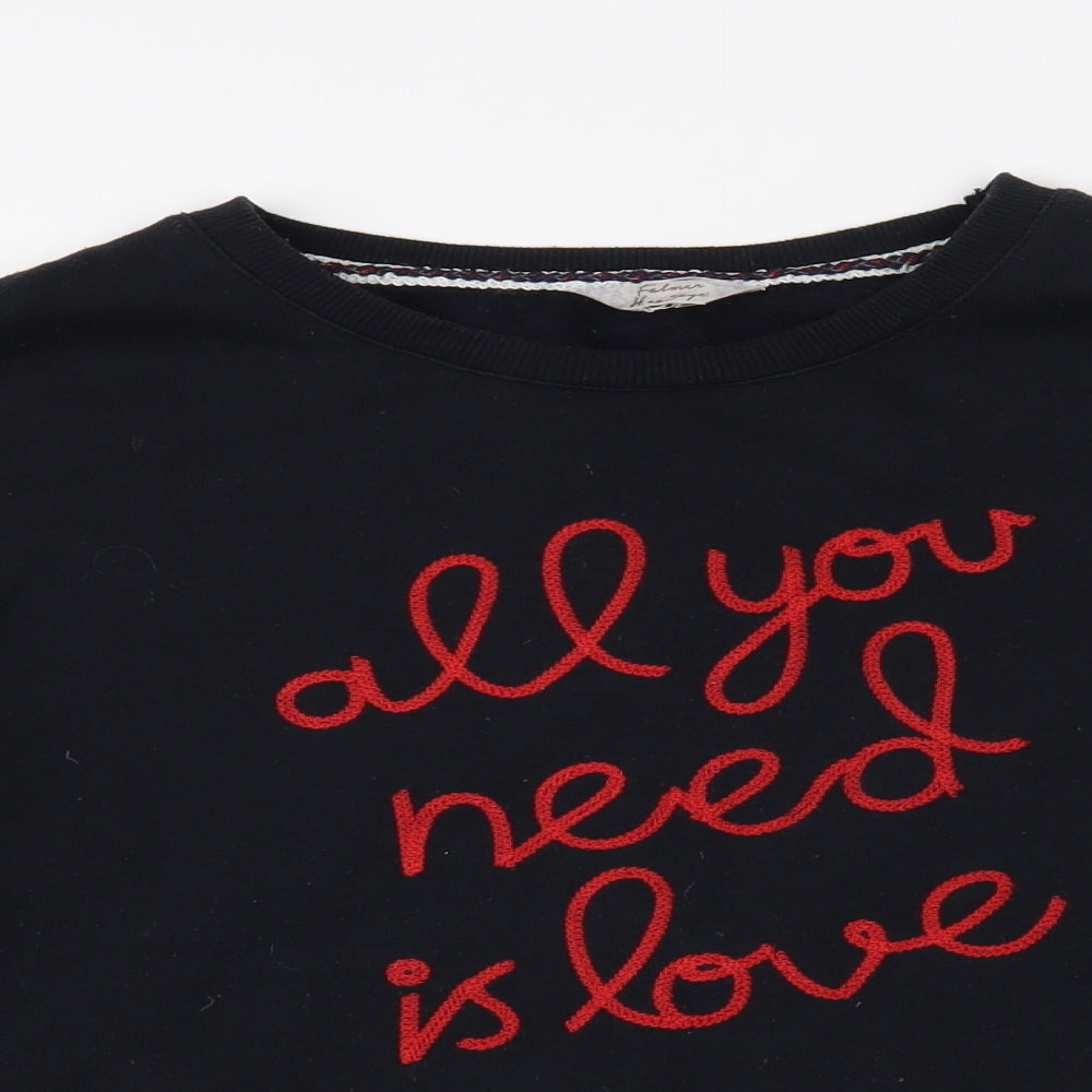Matalan Womens Black Cotton Pullover Sweatshirt Size 12 Pullover - All You Need is Love