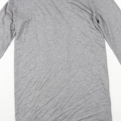 Marks and Spencer Womens Grey V-Neck Acrylic Cardigan Jumper Size 10