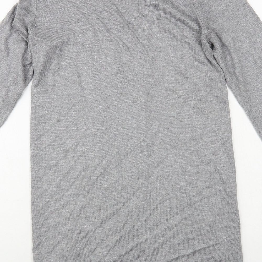 Marks and Spencer Womens Grey V-Neck Acrylic Cardigan Jumper Size 10