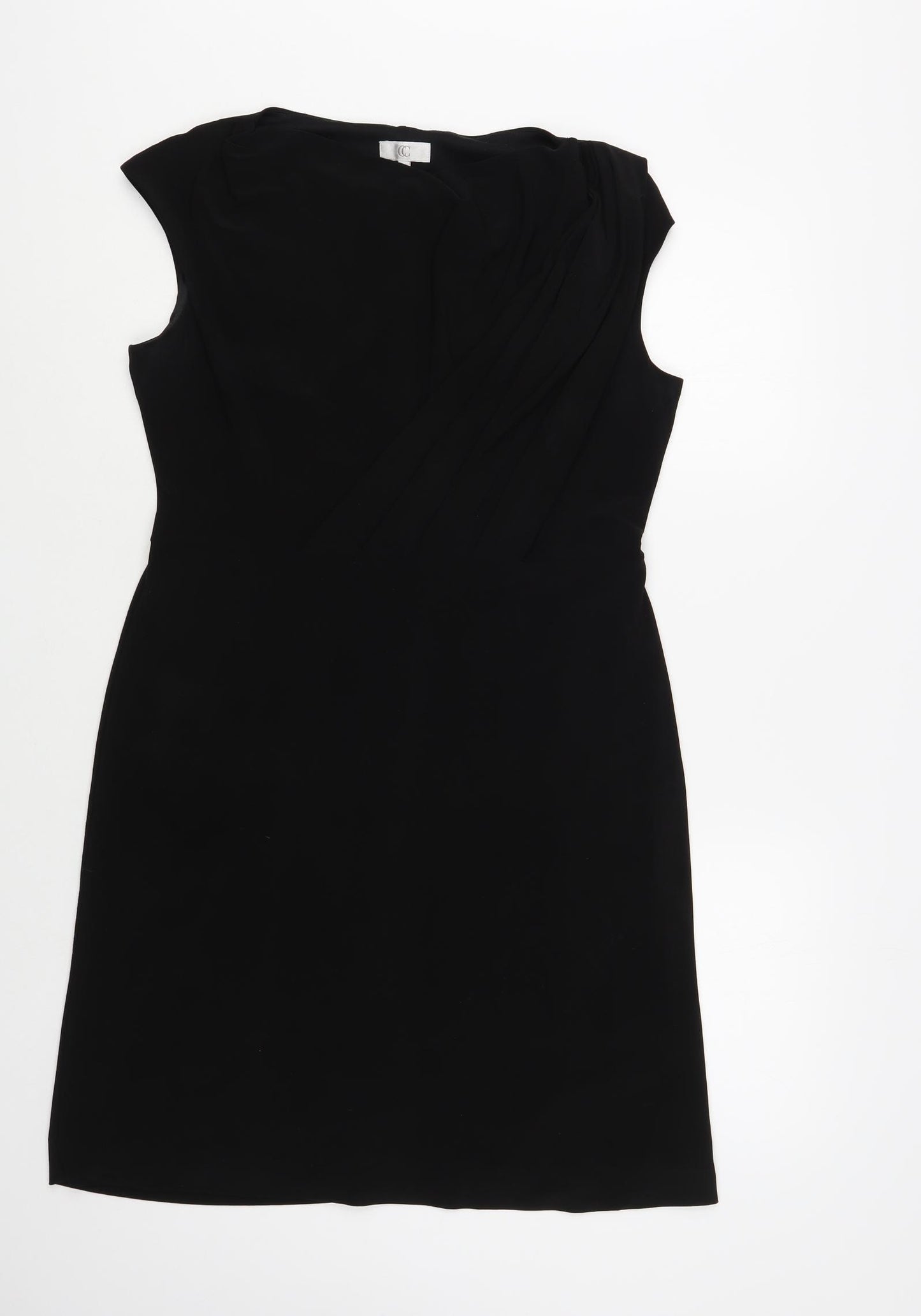 CC Womens Black Polyester A-Line Size M V-Neck Pullover