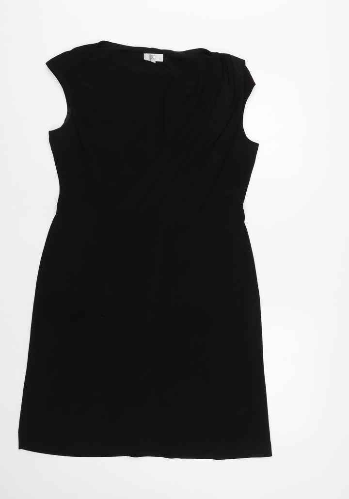CC Womens Black Polyester A-Line Size M V-Neck Pullover