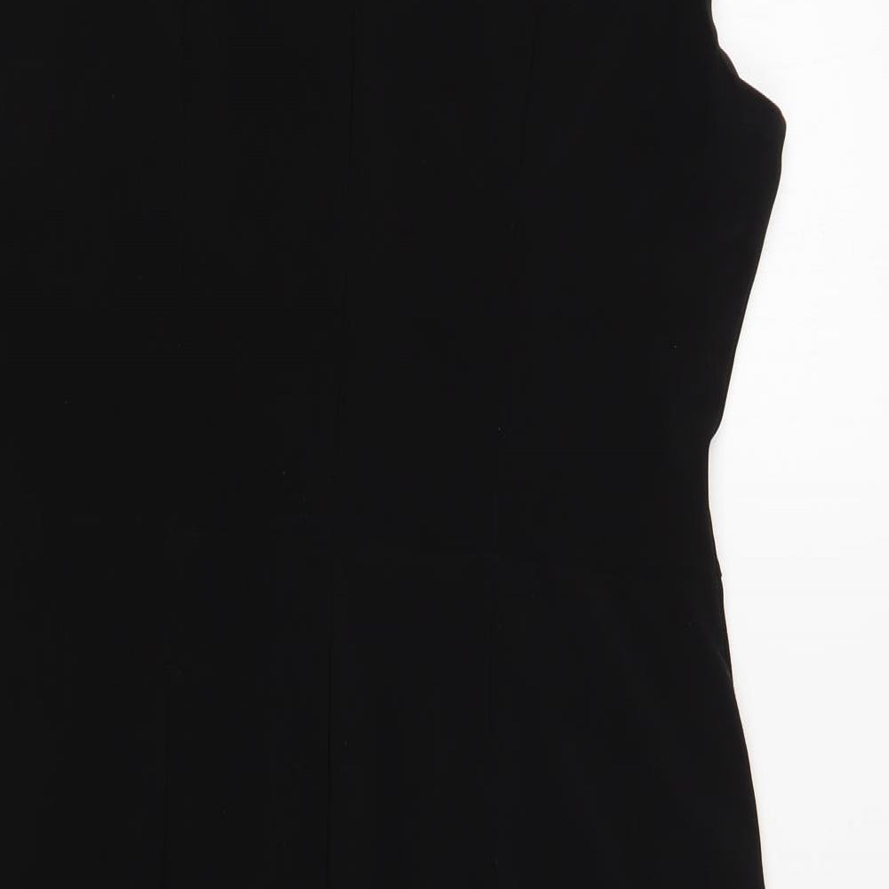 CC Womens Black Polyester A-Line Size M V-Neck Pullover