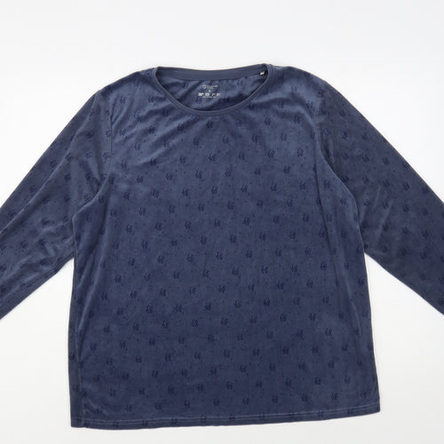 Primark Womens Blue Geometric Polyester Top Lounge Set Size 14 - Love