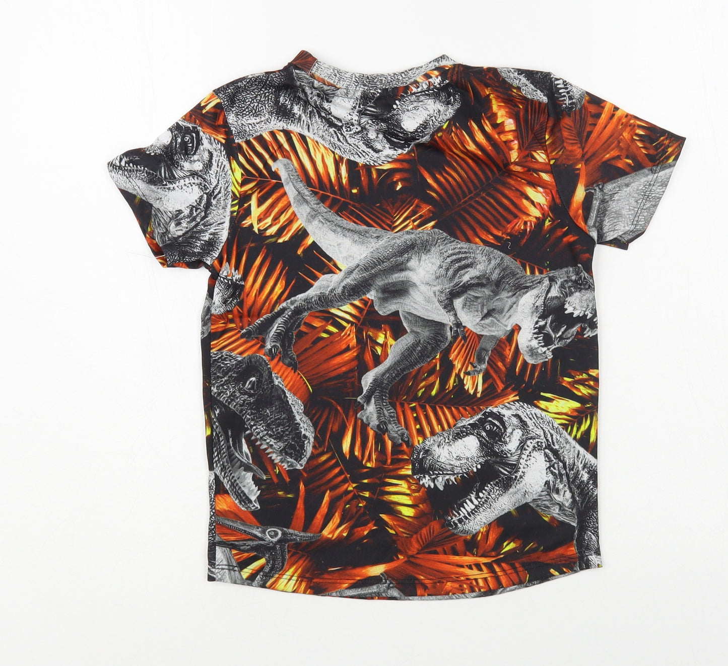 PEP & Co Boys Multicoloured Geometric Polyester Pullover T-Shirt Size 6-7 Years Crew Neck Pullover - T-Rex