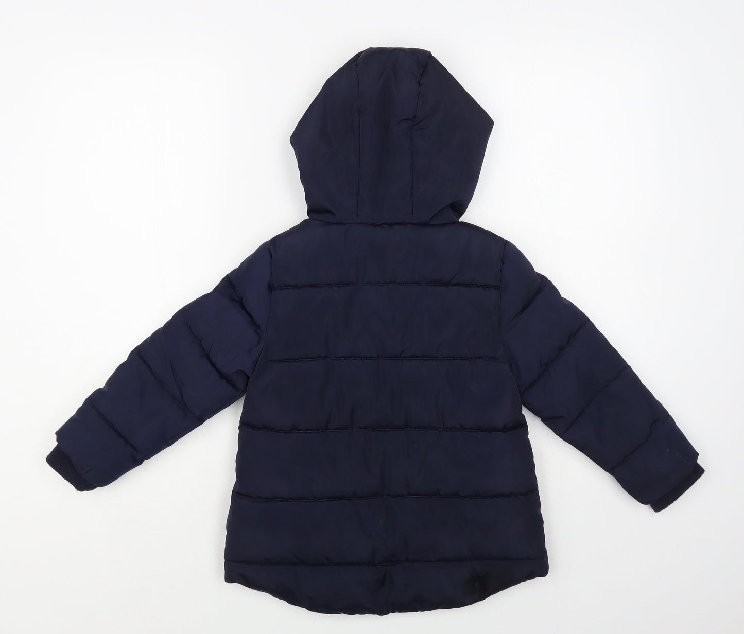 Matalan Girls Blue Puffer Jacket Jacket Size 5 Years Zip