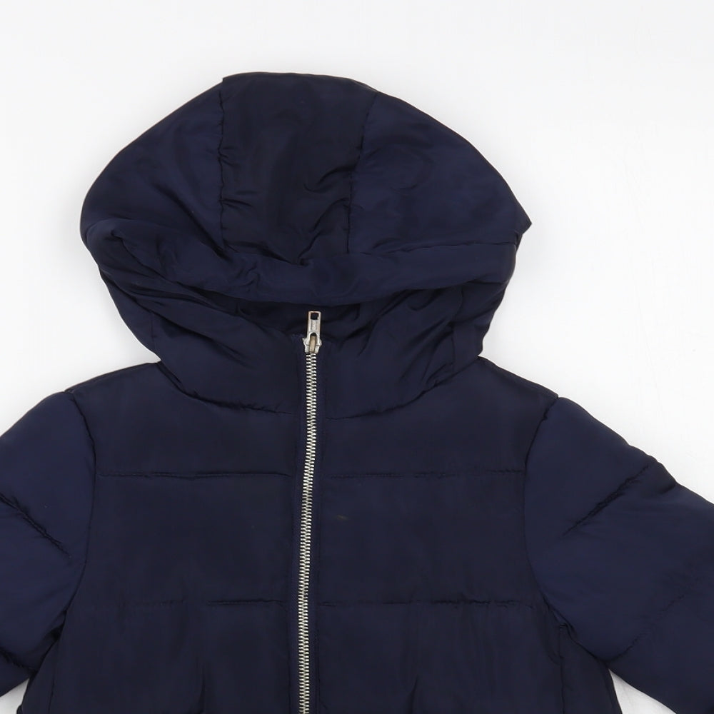 Matalan Girls Blue Puffer Jacket Jacket Size 5 Years Zip