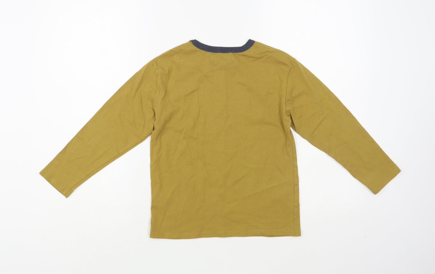 Zara Boys Beige Cotton Pullover T-Shirt Size 7 Years Crew Neck Pullover - Believe Everyday