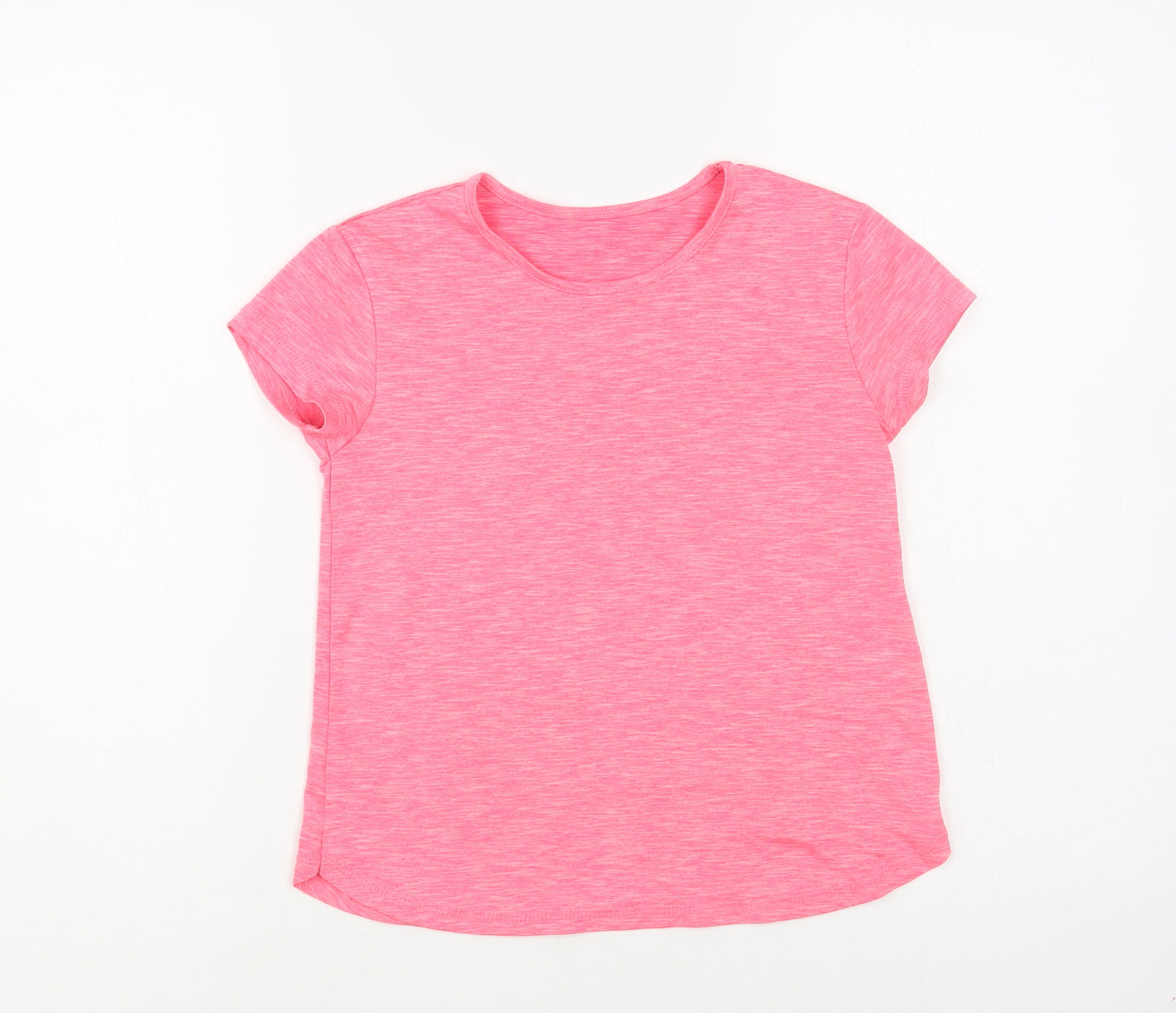Dunnes Stores Girls Pink Polyester Pullover T-Shirt Size 7-8 Years Crew Neck Pullover