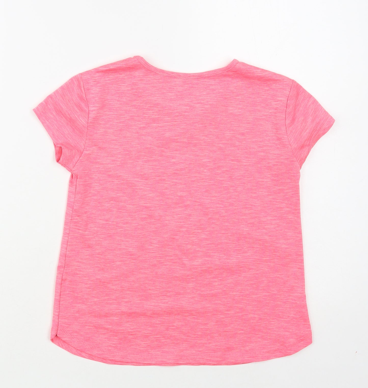 Dunnes Stores Girls Pink Polyester Pullover T-Shirt Size 7-8 Years Crew Neck Pullover