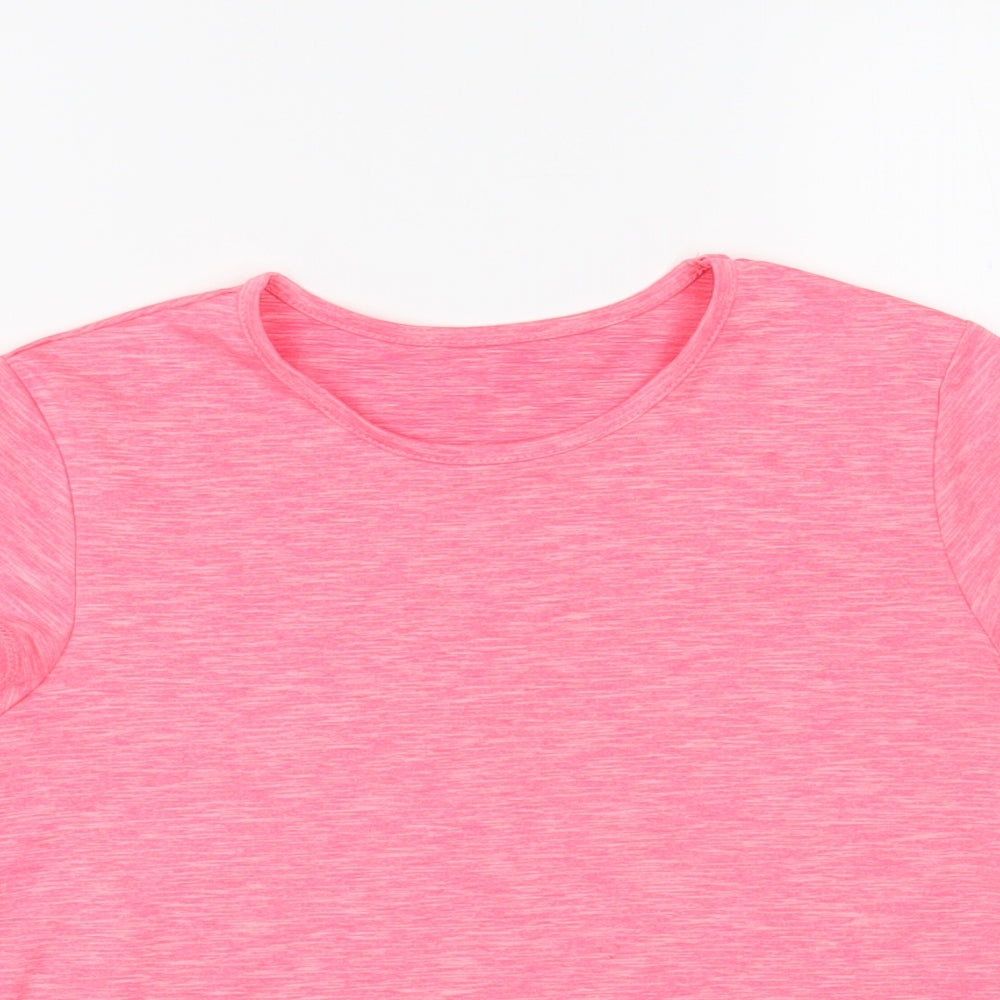 Dunnes Stores Girls Pink Polyester Pullover T-Shirt Size 7-8 Years Crew Neck Pullover