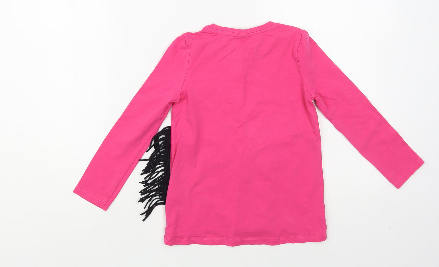 Blue Zoo Girls Pink Cotton Pullover T-Shirt Size 4-5 Years Crew Neck Pullover - Zebra