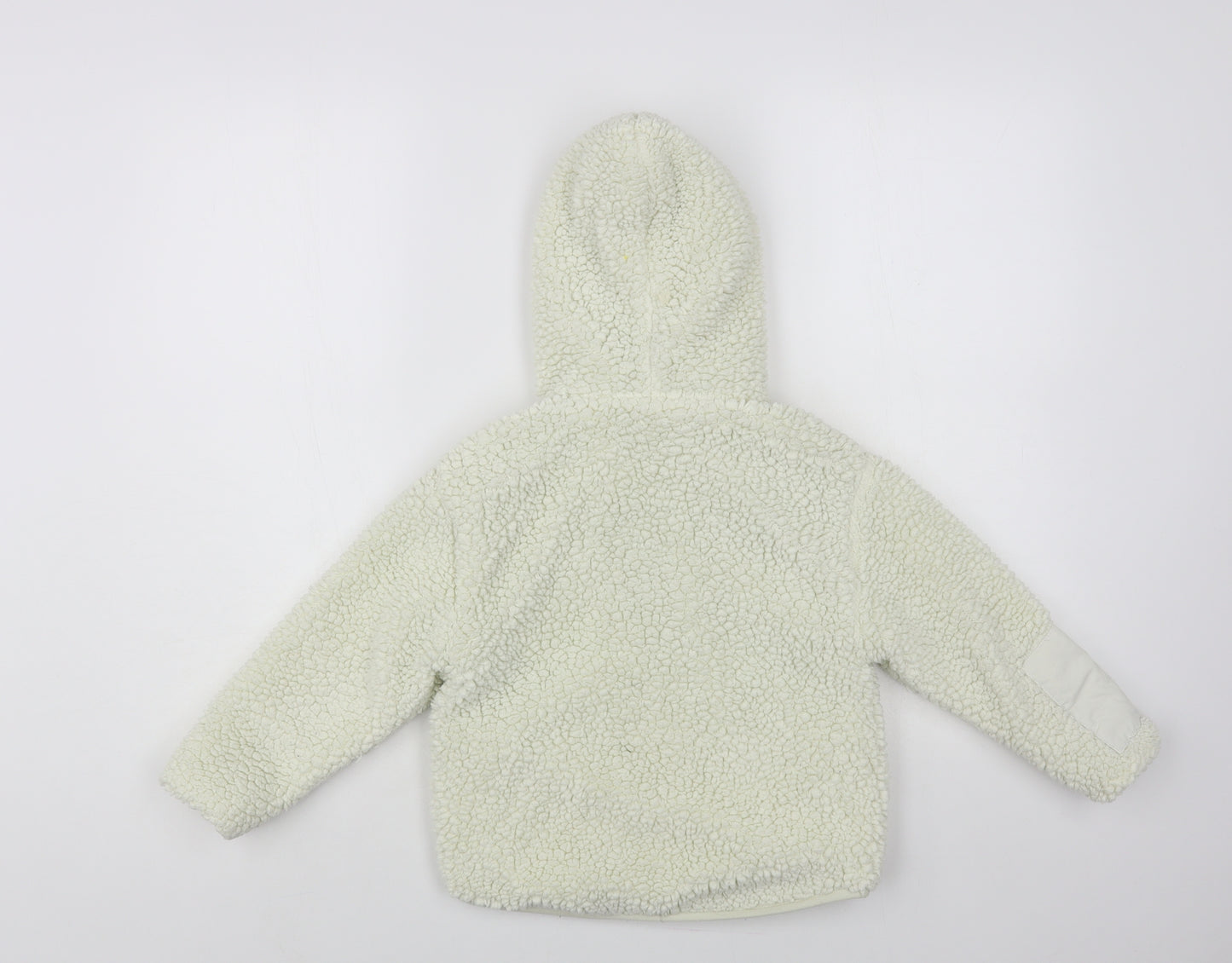 Zara Girls White Jacket Size 7 Years Zip - Fleece