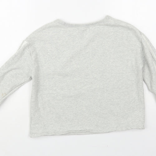 NEXT Girls Grey Cotton Pullover Sweatshirt Size 11 Years Pullover - Good Vibes