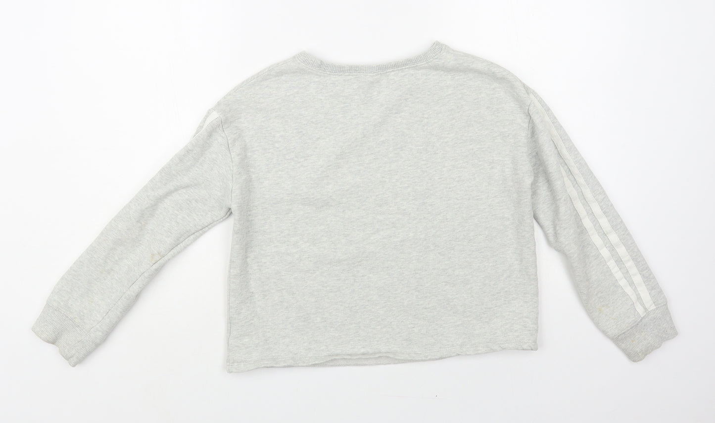 NEXT Girls Grey Cotton Pullover Sweatshirt Size 11 Years Pullover - Good Vibes