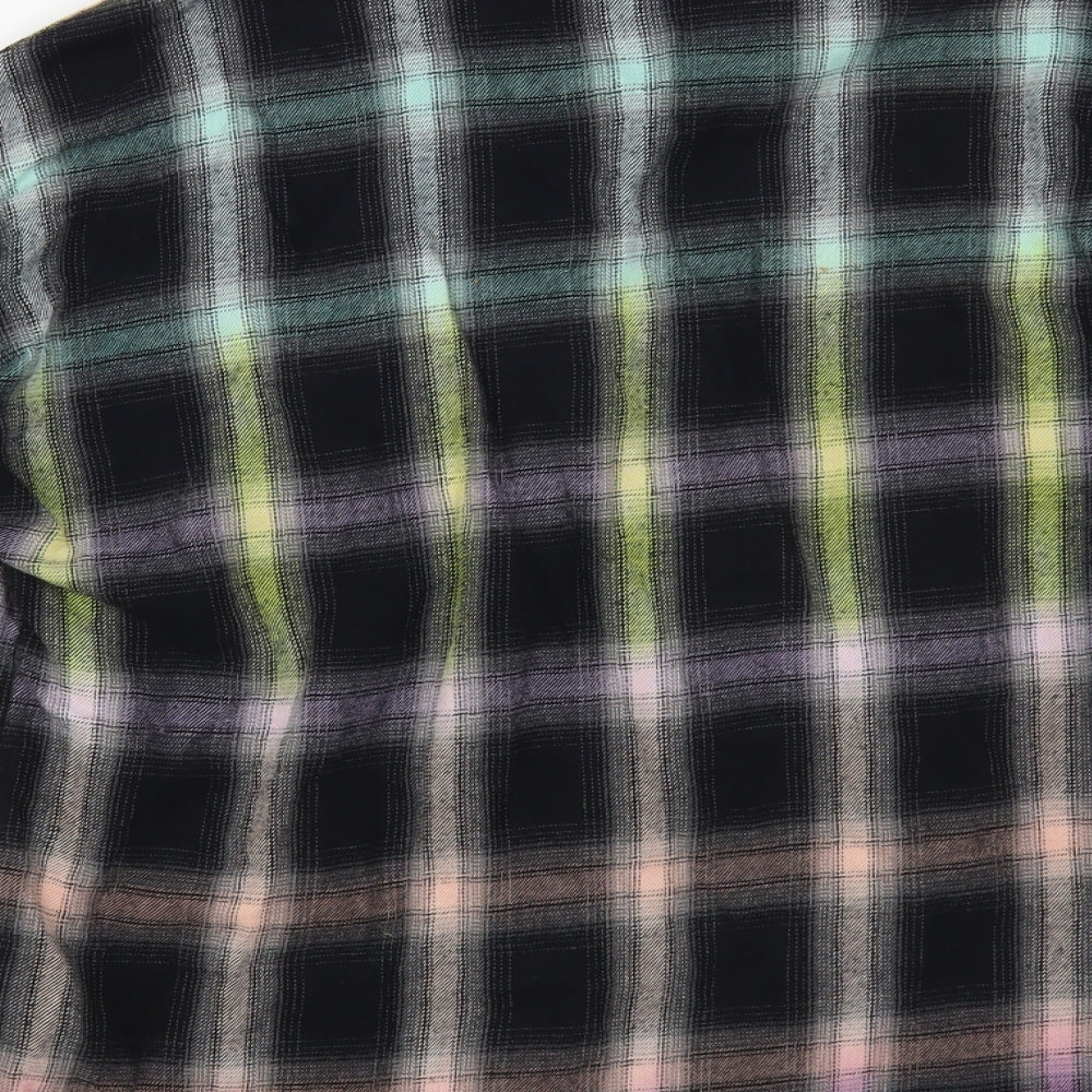 NEXT Girls Multicoloured Plaid Cotton Basic Button-Up Size 9 Years Collared Button