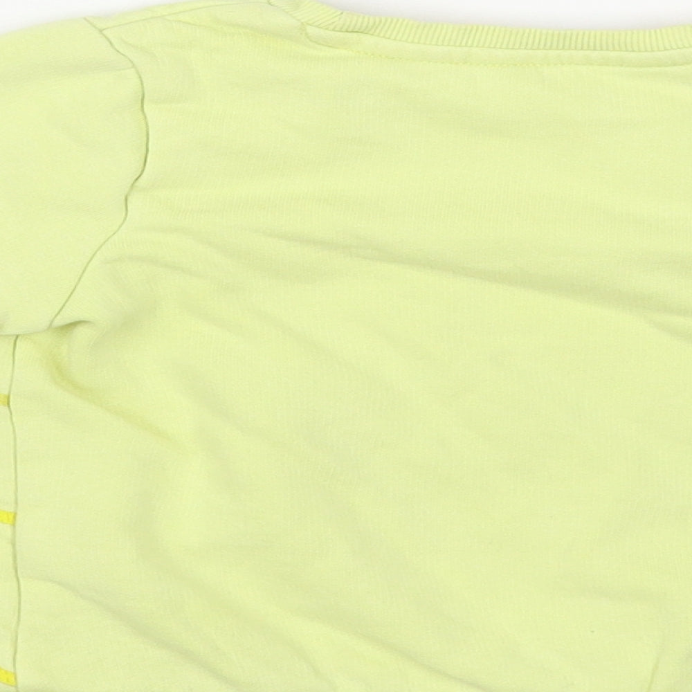 Marks and Spencer Girls Yellow Cotton Pullover Sweatshirt Size 3-4 Years Pullover - Sunshine