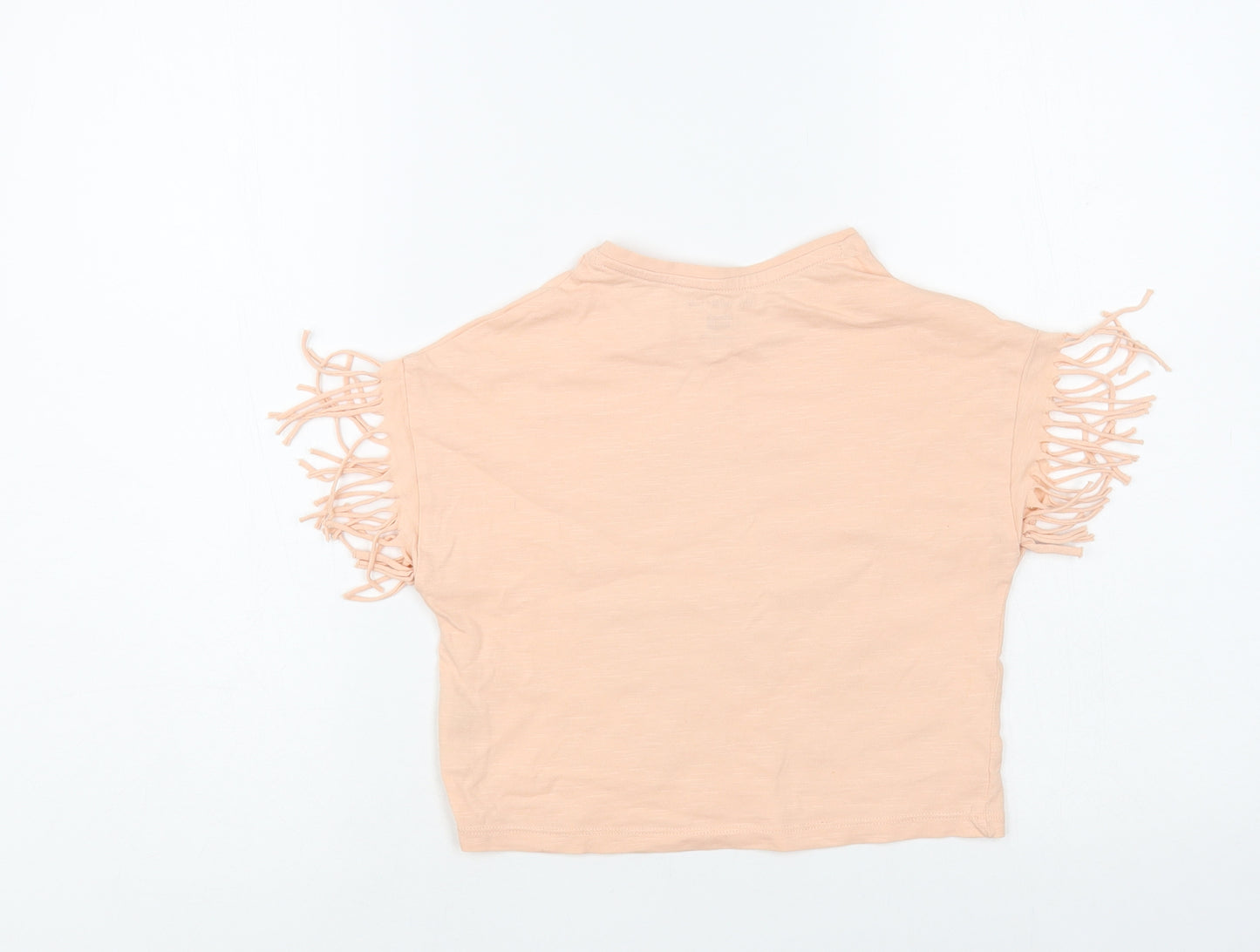 F&F Girls Pink Cotton Pullover T-Shirt Size 6-7 Years Crew Neck Pullover - Miami Beach