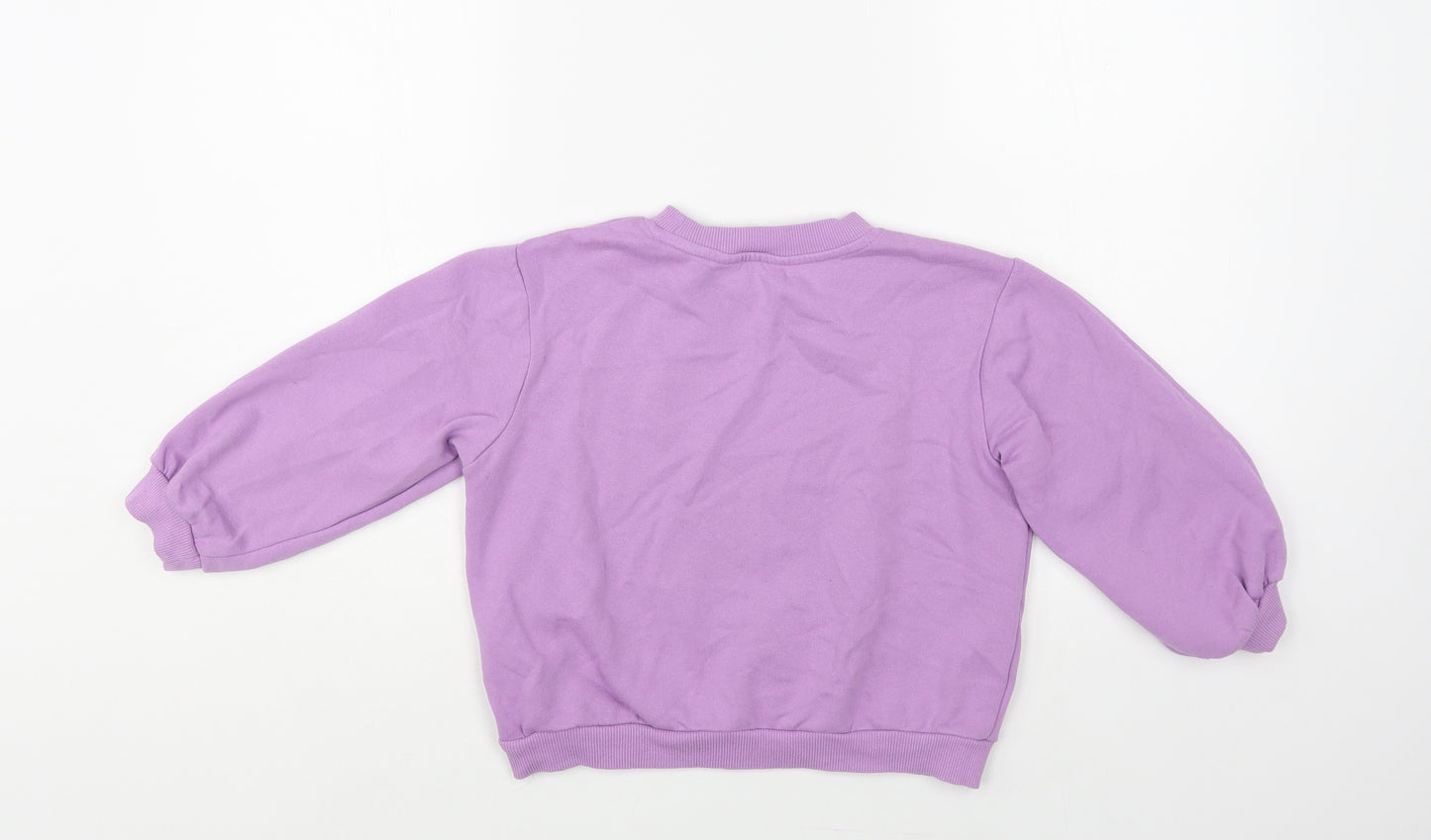 H&M Girls Purple Cotton Pullover Sweatshirt Size 4-5 Years Pullover - Squirrel