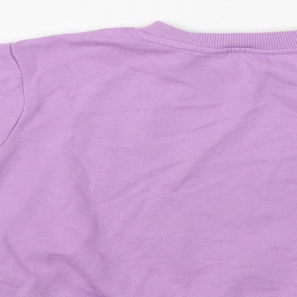 H&M Girls Purple Cotton Pullover Sweatshirt Size 4-5 Years Pullover - Squirrel