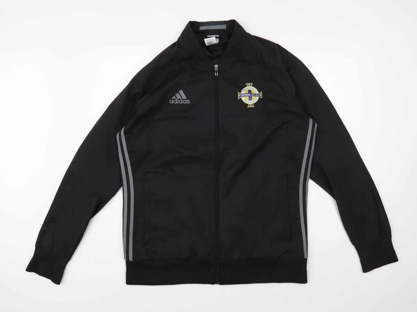 adidas Mens Black Jacket Size L Zip - Irish Football Association