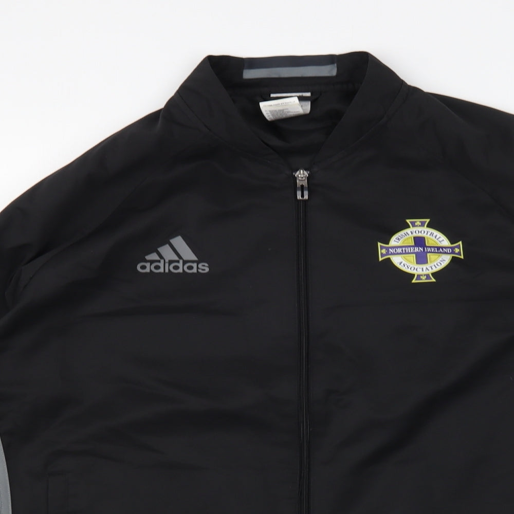adidas Mens Black Jacket Size L Zip - Irish Football Association