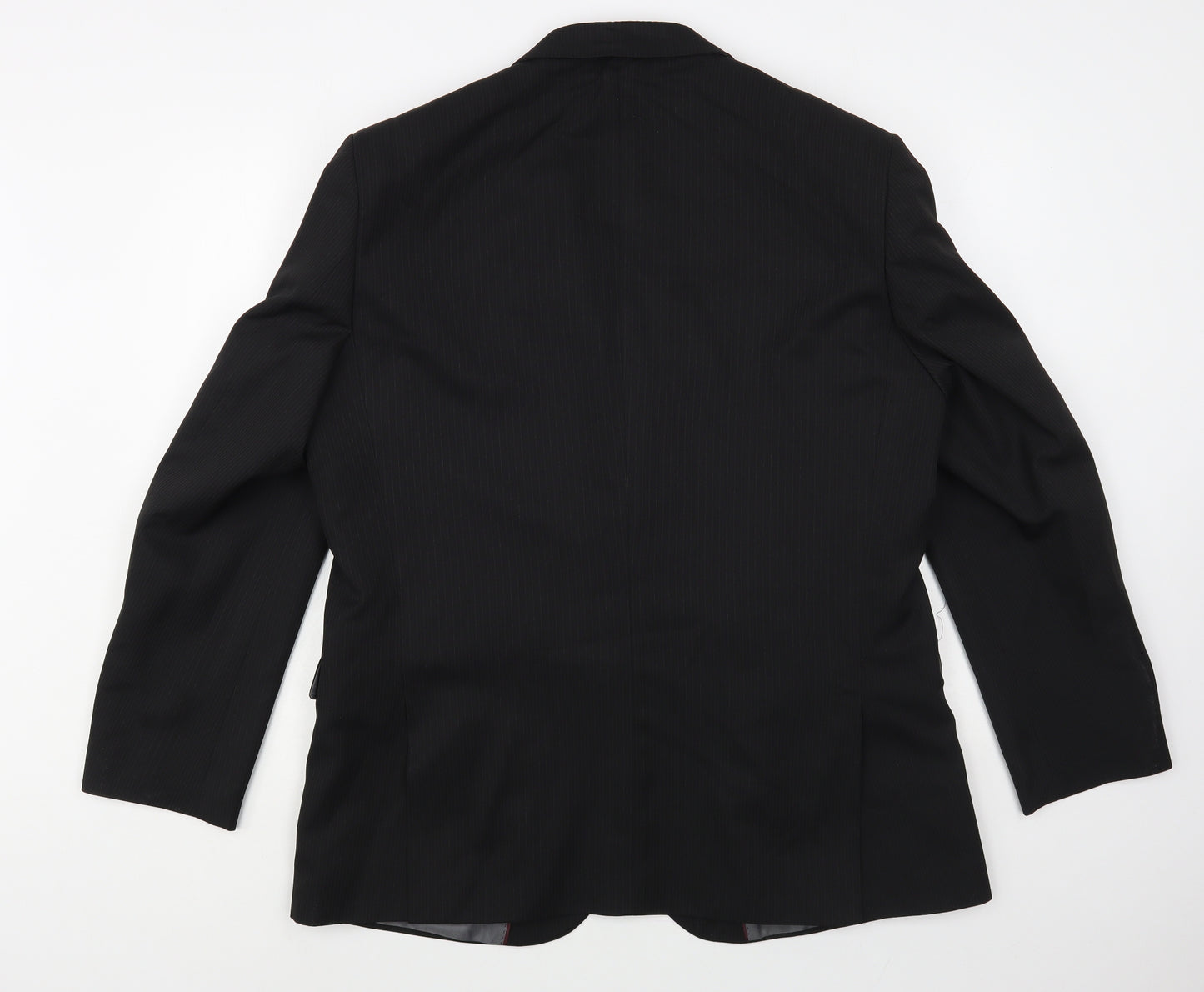 F&F Mens Black Striped Polyester Jacket Blazer Size 44