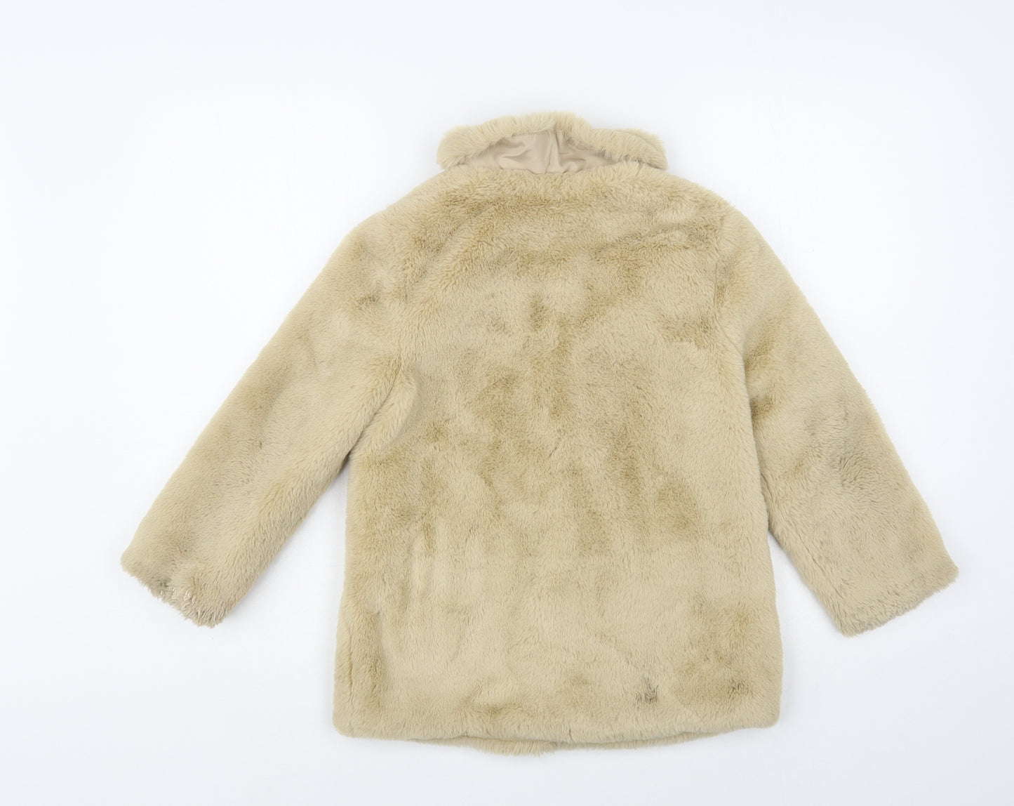 F&F Girls Beige Pea Coat Coat Size 6-7 Years Button - Faux Fur
