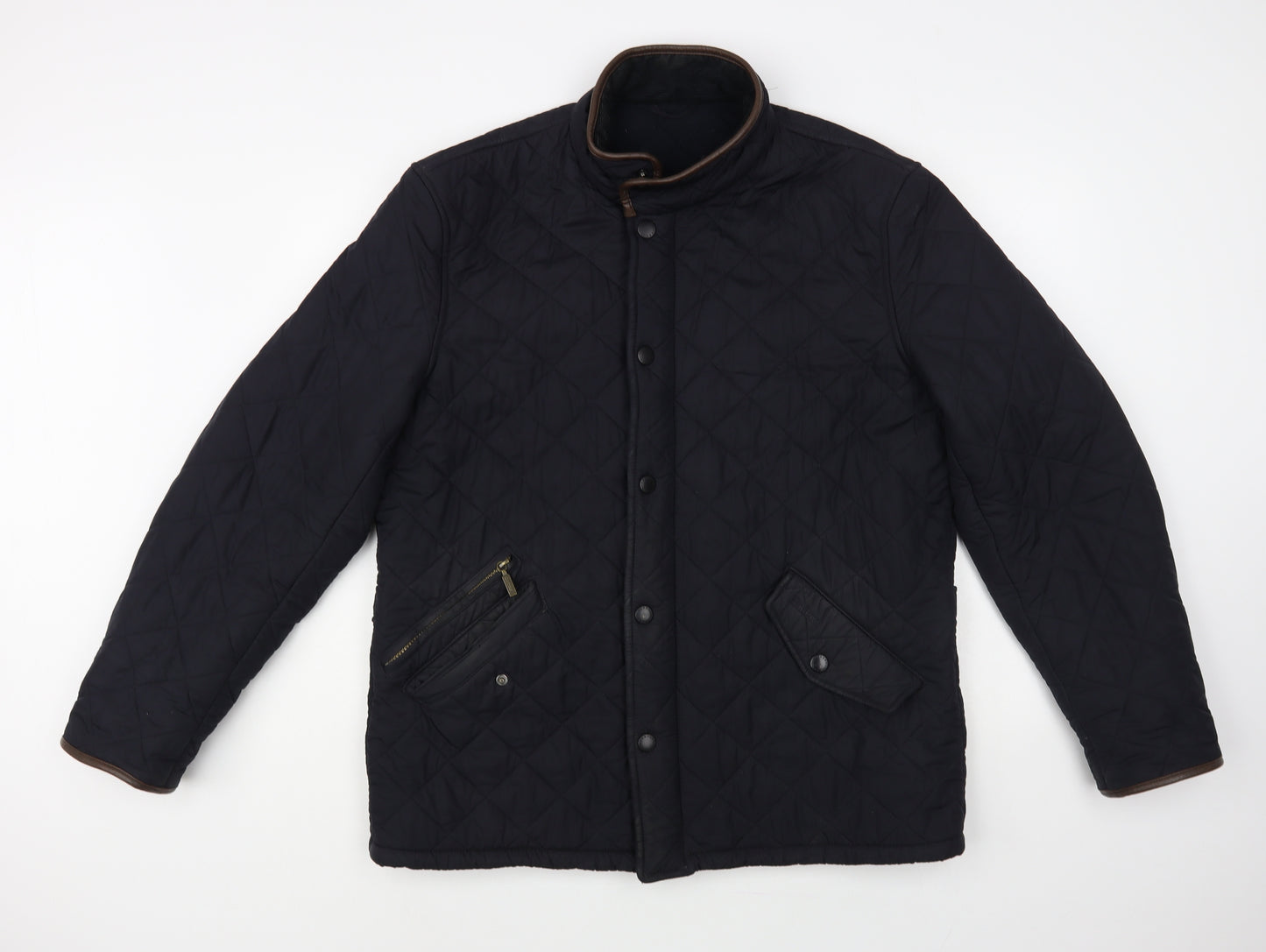 Barbour Mens Blue Quilted Jacket Size XL Zip