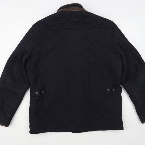 Barbour Mens Blue Quilted Jacket Size XL Zip