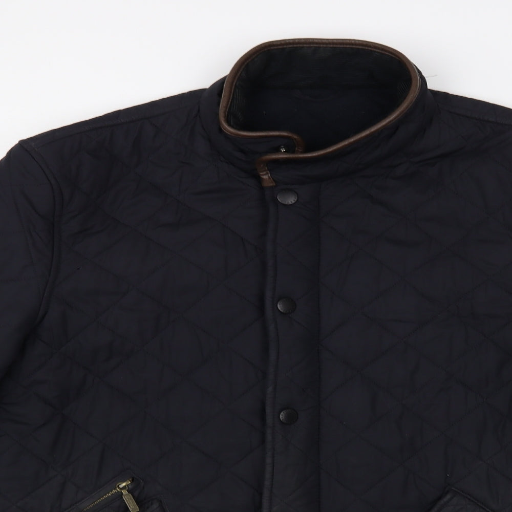 Barbour Mens Blue Quilted Jacket Size XL Zip