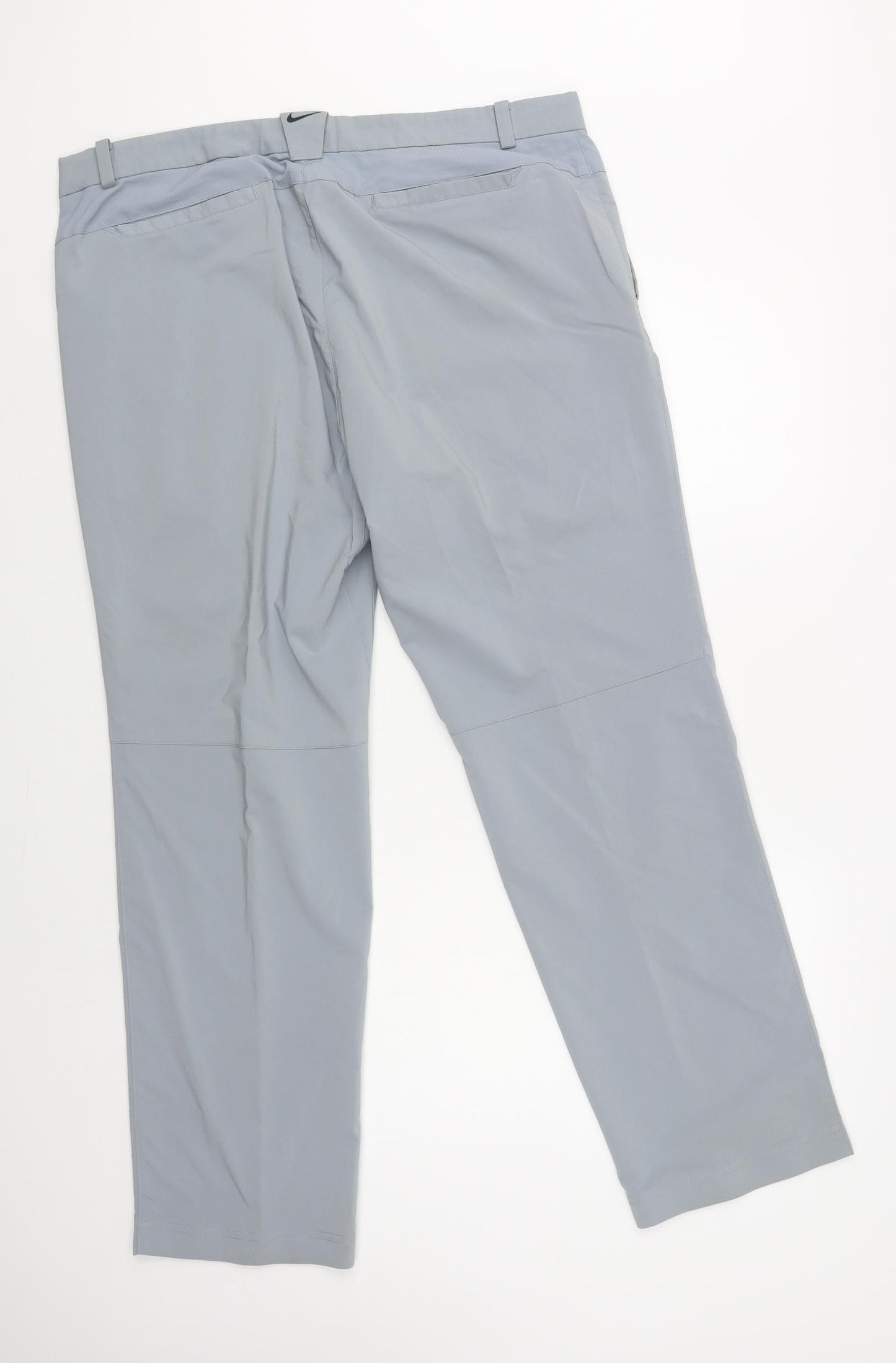 Nike Mens Grey Polyester Trousers Size 38 in L30 in Regular Snap - Golf Trousers