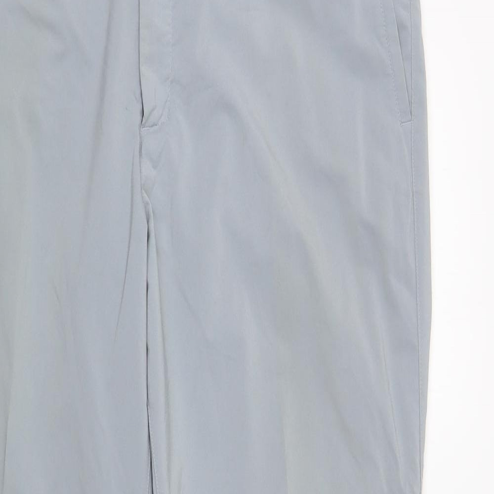 Nike Mens Grey Polyester Trousers Size 38 in L30 in Regular Snap - Golf Trousers