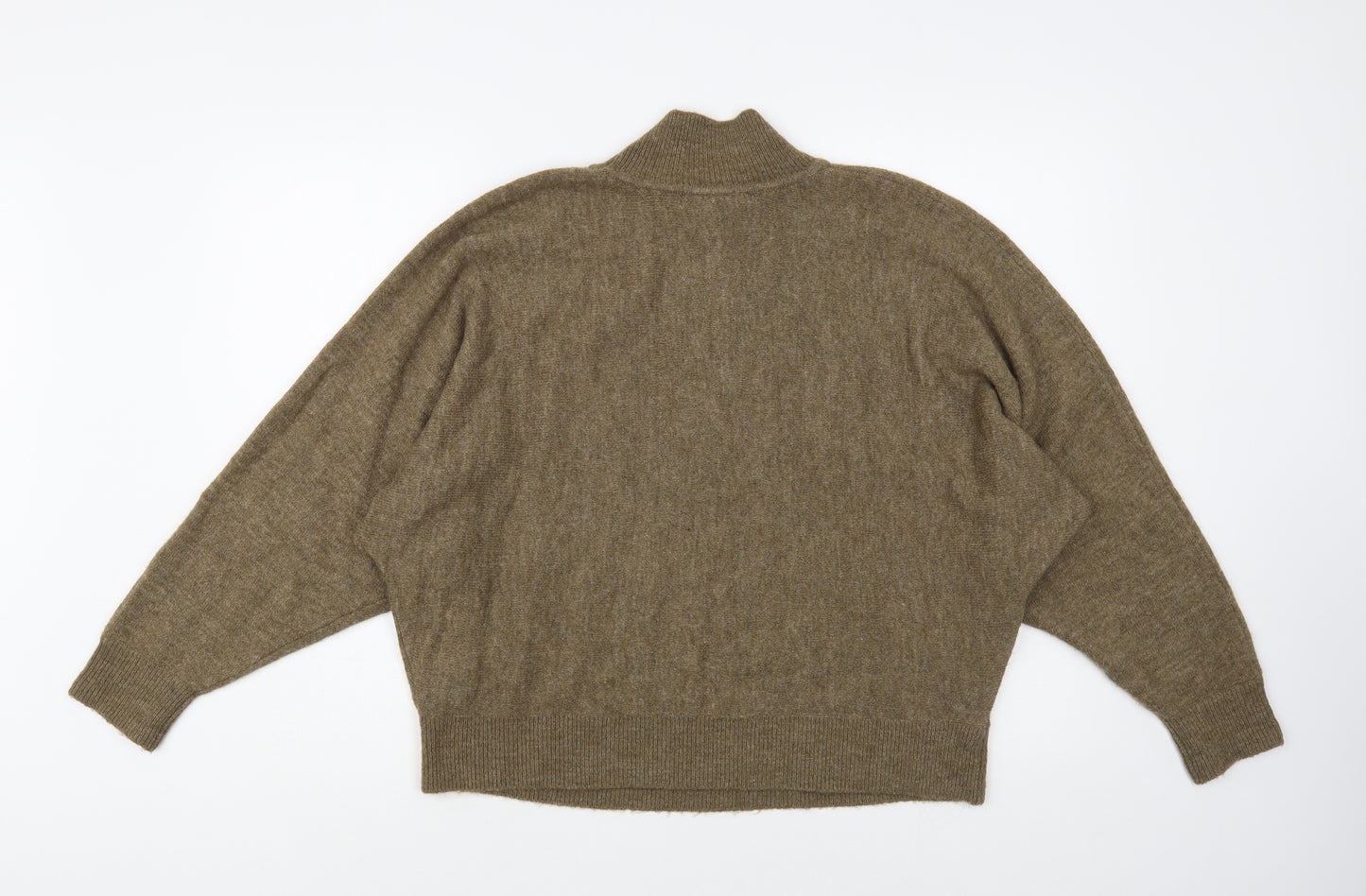 H&M Womens Brown High Neck Acrylic Pullover Jumper Size M