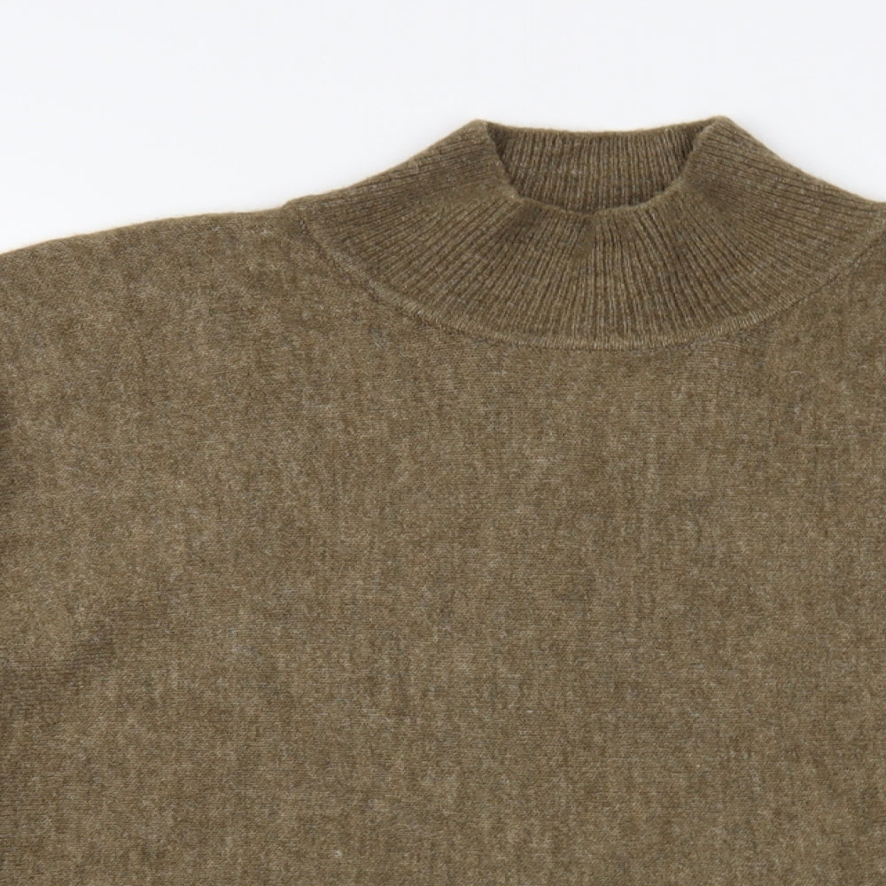 H&M Womens Brown High Neck Acrylic Pullover Jumper Size M