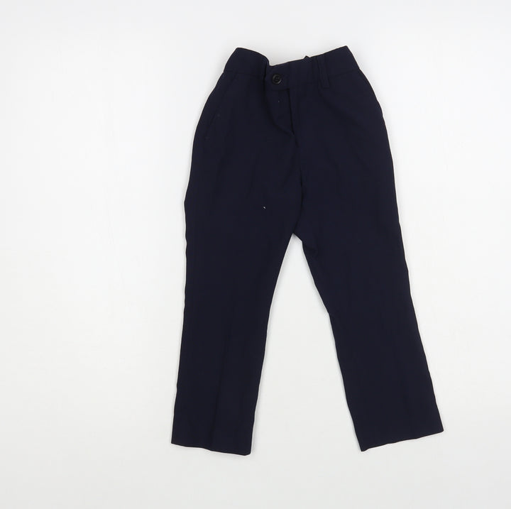NEXT Boys Blue Polyester Dress Pants Trousers Size 4 Years Regular Button