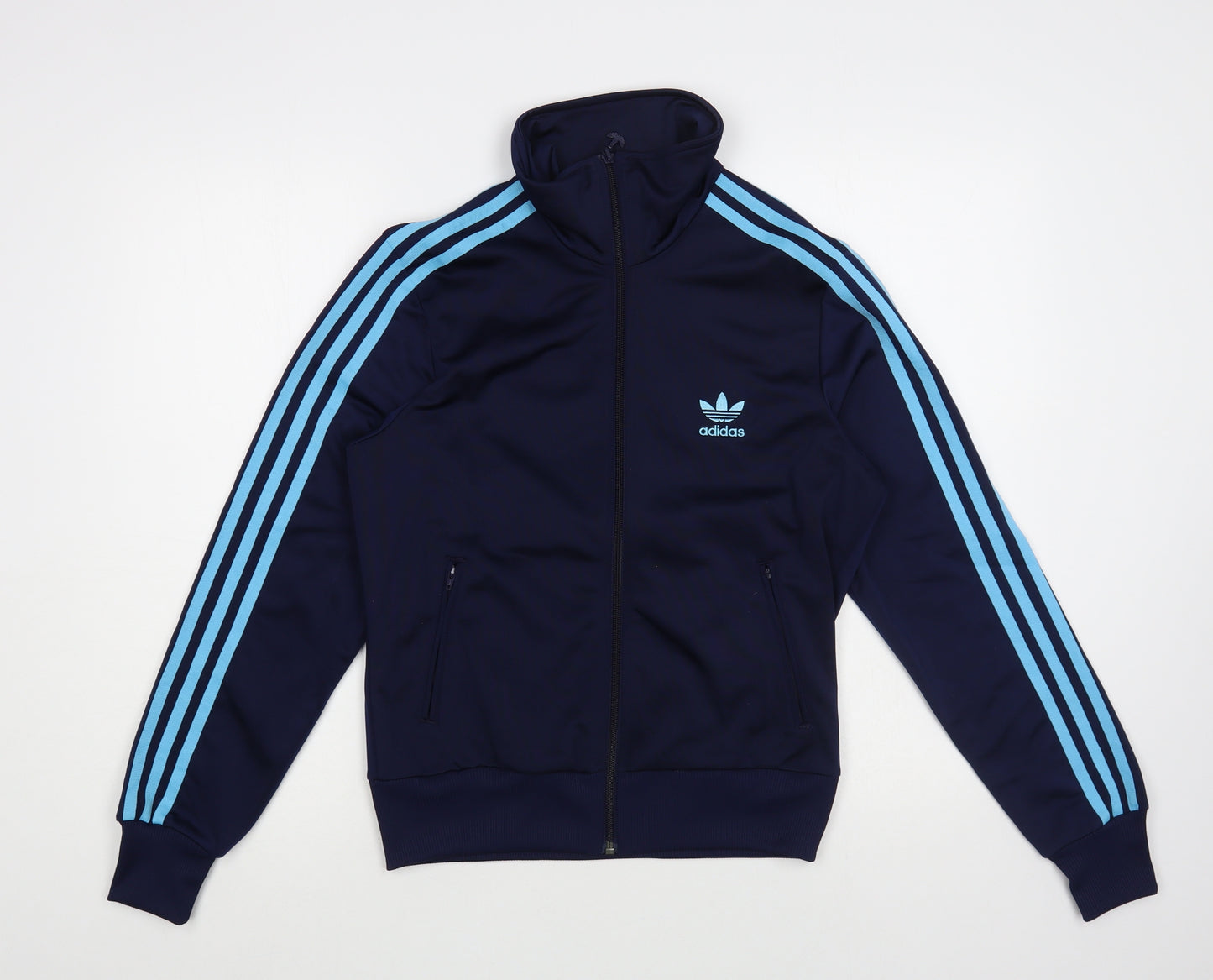 adidas Womens Blue Polyester Full Zip Sweatshirt Size 12 Zip