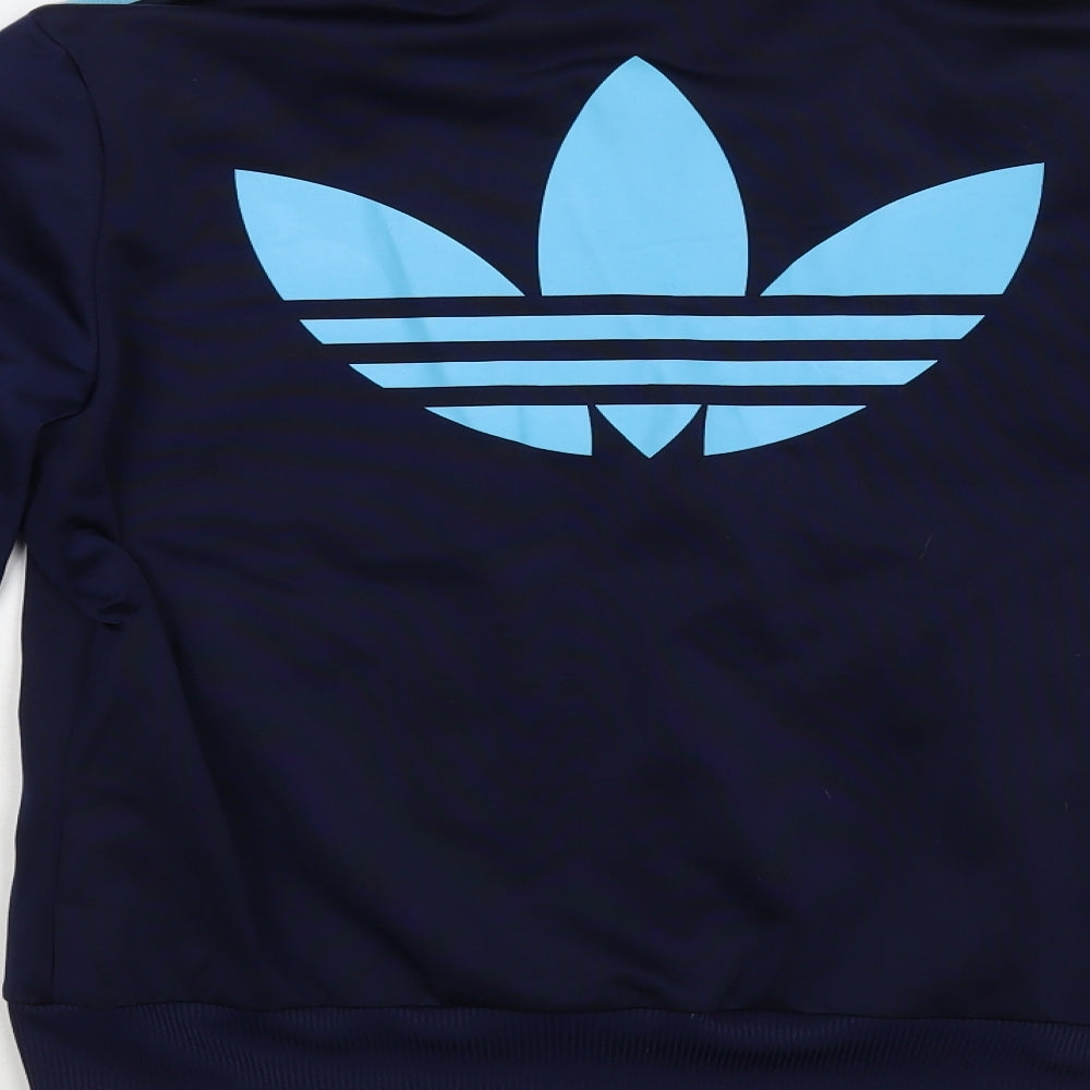 adidas Womens Blue Polyester Full Zip Sweatshirt Size 12 Zip