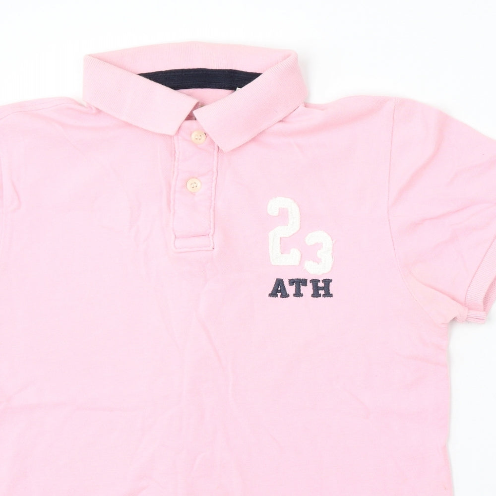 Cedar Wood State Mens Pink Cotton Polo Size L Collared Button