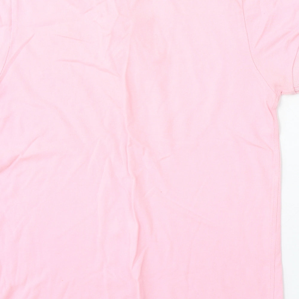 Cedar Wood State Mens Pink Cotton Polo Size L Collared Button