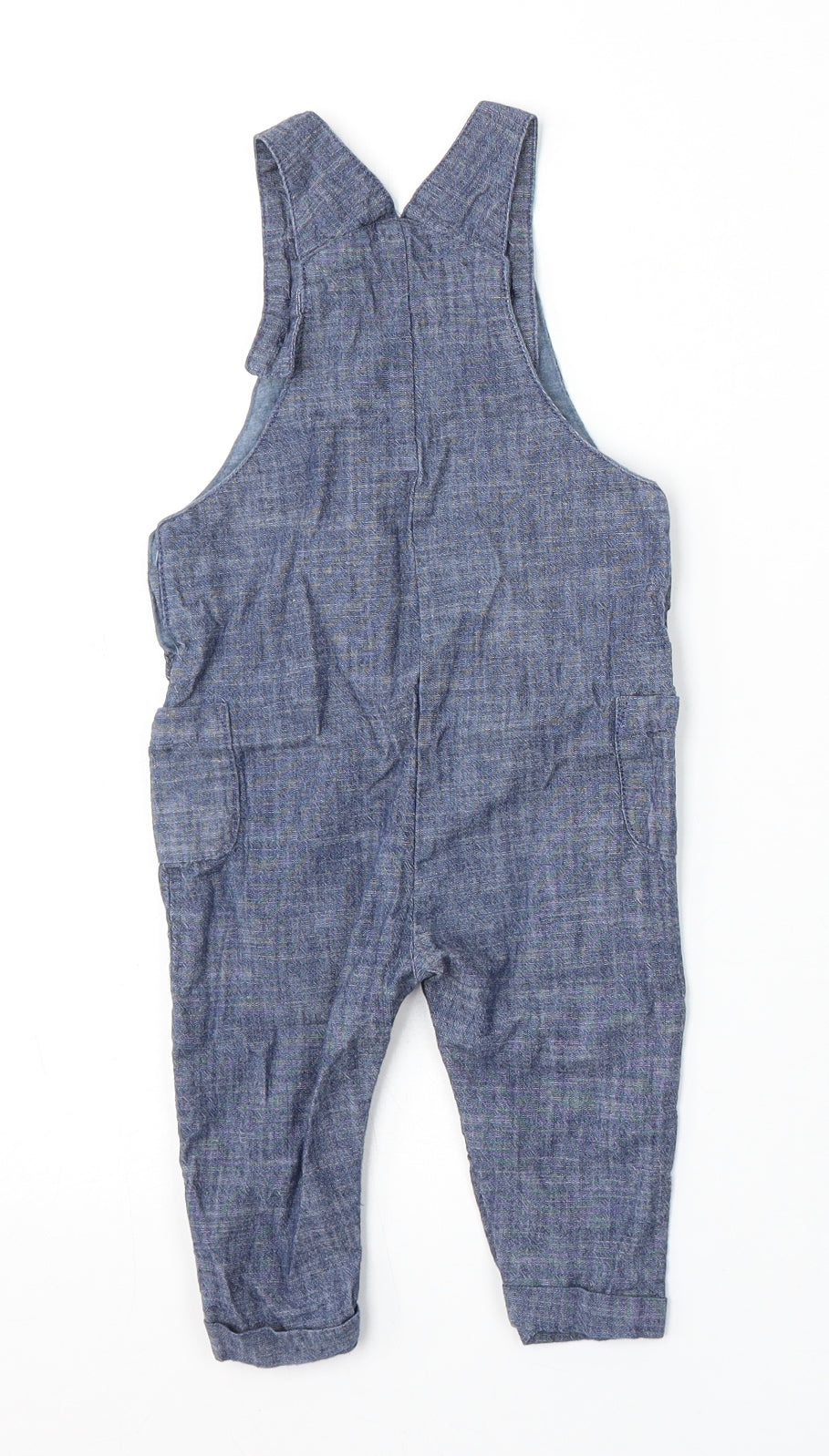 NEXT Boys Black Cotton Dungaree Outfit/Set Size 9-12 Months Button - Boats