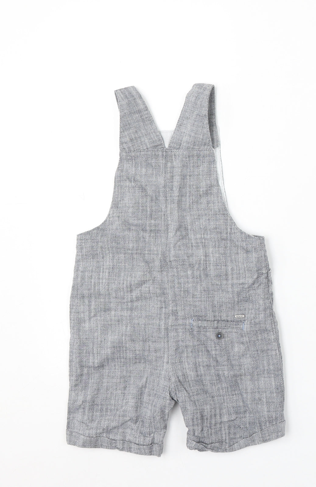 Marks and Spencer Boys Blue Cotton Dungaree Outfit/Set Size 18-24 Months Snap - Hippo