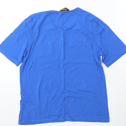 GolleHaug Womens Blue Viscose Basic T-Shirt Size 10 Round Neck