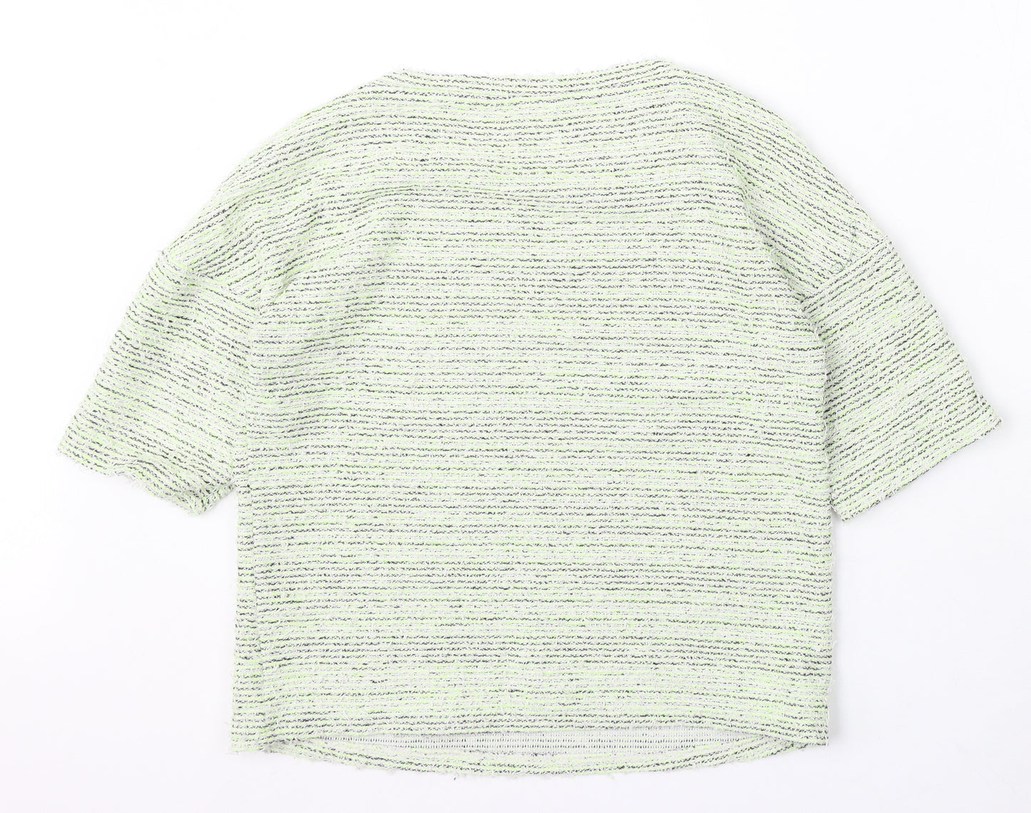 F&F Womens Green Round Neck Polyester Pullover Jumper Size 8