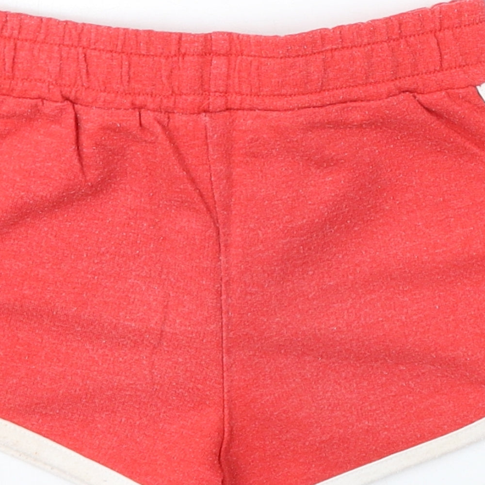 Dunnes Stores Girls Red Cotton Sweat Shorts Size 6-7 Years Regular Drawstring
