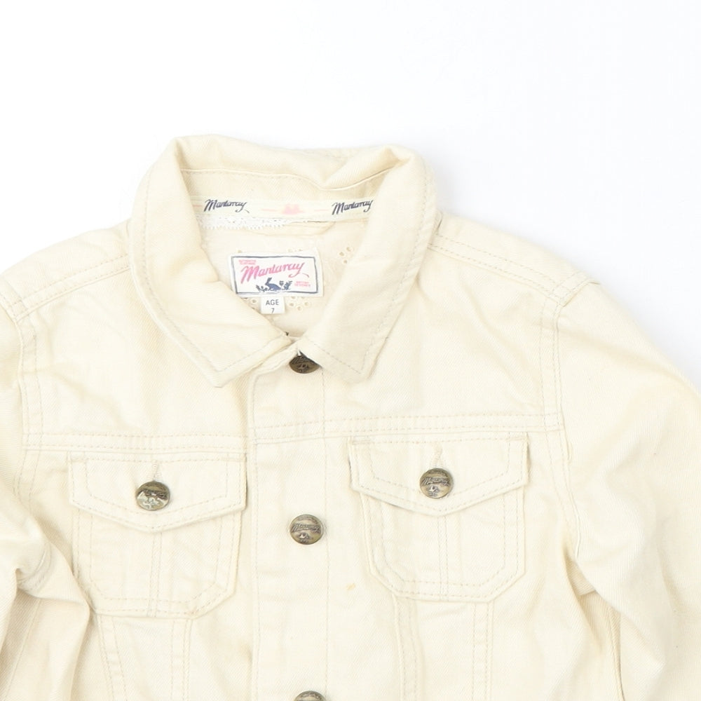 MANTARAY PRODUCTS Girls Ivory Jacket Size 7 Years Button