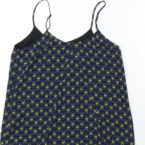 Oasis Womens Blue Polyester Basic Blouse Size 10 Round Neck