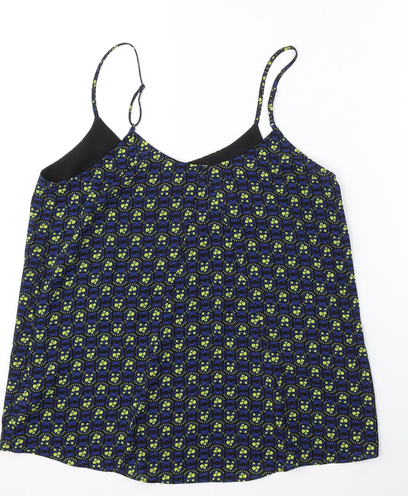 Oasis Womens Blue Polyester Basic Blouse Size 10 Round Neck
